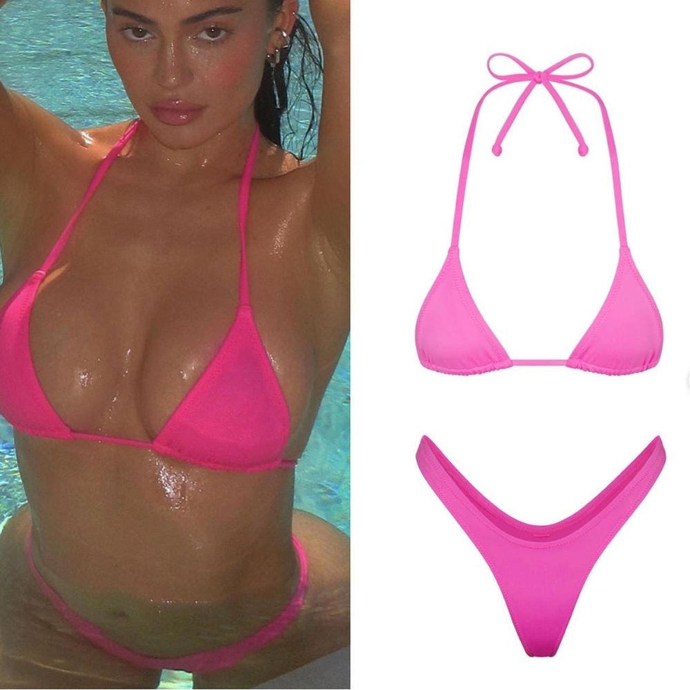 Skims Hot Pink Bikini and Coverup Skirt